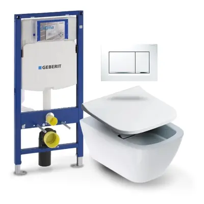 Geberit - Set Duofix (modul, Sigma 30 bílá/chrom, Traficc klozet + sedátko) B3H