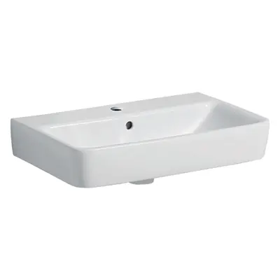 Geberit Selnova Compact - Umyvadlo 600x370 mm, s přepadem, otvor pro baterii, bílá 501.511.00.7