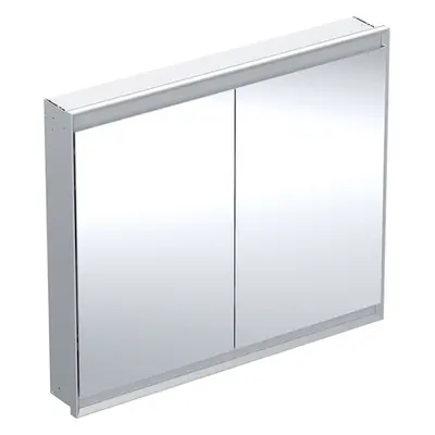 Geberit ONE - Zrcadlová skříňka s LED osvětlením, 1050x900x150 mm, 2 dvířka, vestavná, hliník 50