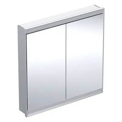 Geberit ONE - Zrcadlová skříňka s LED osvětlením, 900x900x150 mm, 2 dvířka, vestavná, hliník 505