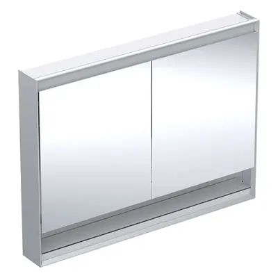 Geberit ONE - Zrcadlová skříňka s LED osvětlením, 1200x900x150 mm, 2 dvířka, s nikou, hliník 505