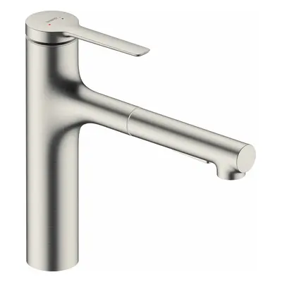 Hansgrohe Zesis M33 - Dřezová baterie 160, s výsuvnou sprškou s přepínačem, vzhled nerezu 748018