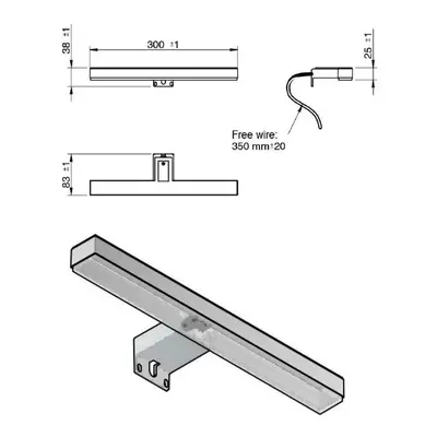 JIKA Clear - světlo Moonbox New, LED, IP 44, 1×8 W, 510 Im, 300×25×83 mm H47J7303200001