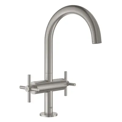 Grohe Atrio - Umyvadlová baterie s výpustí a otočným výtokem, supersteel 21019DC3