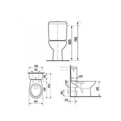 JIKA Zeta - WC kombi, vodorovný odpad, bílá H8253960002421