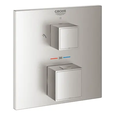 Grohe Grohtherm Cube - Termostatická baterie pod omítku pro 2 spotřebiče, supersteel 24154DC0