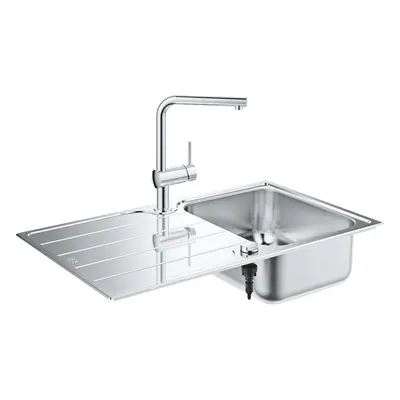 Grohe Dřezy - Set dřezu K500 a baterie Minta, kartáčovaná nerez/chrom 31573SD1