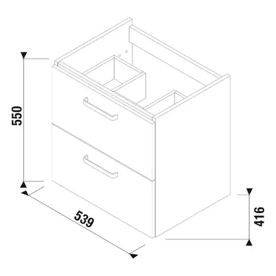 Jika Lyra Plus Viva - Umyvadlová skříňka 539x550x416 mm, bílá H40J3844023001