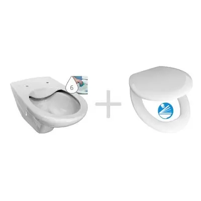 Jika Dino - Závěsné WC se sedátkem SoftClose, Rimless, Dual Flush, bílá H8603770000001