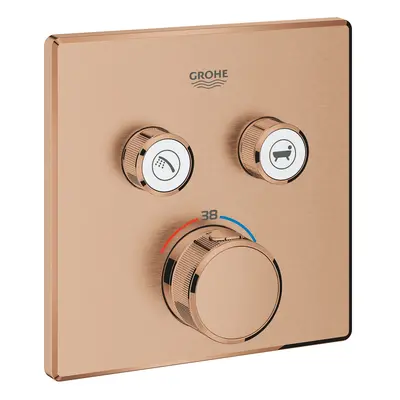 Grohe Grohtherm SmartControl - Termostatická baterie pod omítku se 2 ventily, kartáčovaný Warm S