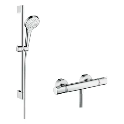 Hansgrohe Croma Select S - Sprchový set Vario s termostatem, 3 proudy, sprchová tyč 650 mm, bílá