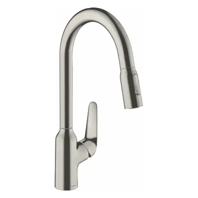 Hansgrohe Focus M42 - Dřezová baterie M429-H220 s výsuvnou sprškou, vzhled nerezu 71800800