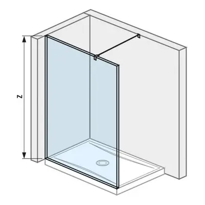 Jika Pure - Skleněná stěna boční, 1200x2000 mm, s úpravou Jika Perla Glass H2674230026681