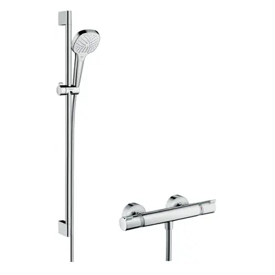 Hansgrohe Croma Select E - Sprchový set Vario s termostatem, 3 proudy, sprchová tyč 900 mm, bílá