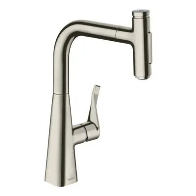 Hansgrohe M71 - Dřezová baterie Metris Select s výsuvnou sprškou, vzhled nerezu 73822800