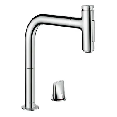 Hansgrohe M71 - Dřezová baterie M7120-H200 s výsuvnou sprškou, 2-otvorová instalace, sBOX, chrom