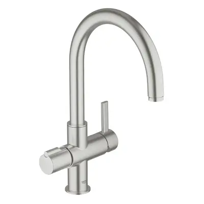 Grohe Red - Páková dřezová baterie Duo, supersteel 30033DC0