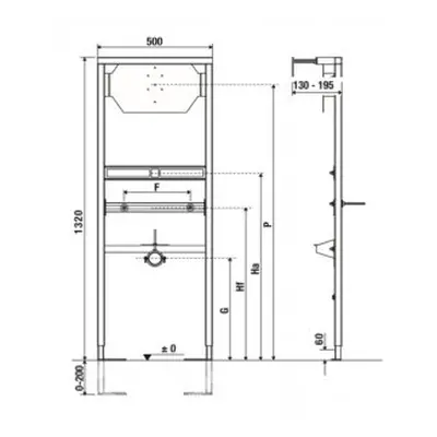 JIKA modul pro bidet, podomítková konstrukce v.112cm, nosnost 400kg H8966550000001