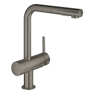 Grohe Minta - Dřezová baterie s výsuvnou sprškou, kartáčovaný Hard Graphite 31558AL0