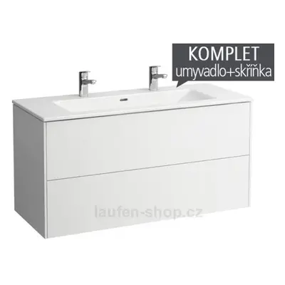 Laufen Pro S - Skříňka s dvojumyvadlem, 1200x610x500 mm, 2 zásuvky, matná bílá H8649632601071