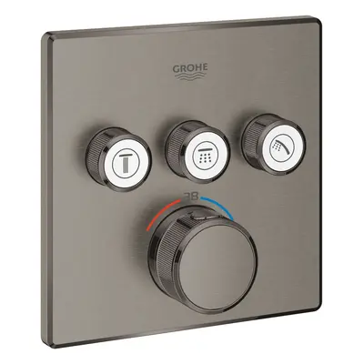 Grohe Grohtherm SmartControl - Termostatická baterie pod omítku, 3 ventily, kartáčovaný Hard Gra