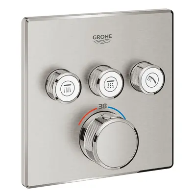 Grohe Grohtherm SmartControl - Termostatická baterie pod omítku, 3 ventily, supersteel 29126DC0