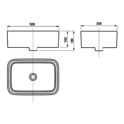 JIKA Cubito Pure - umyvadlová mísa obdélníková, 500x350x160mm, bílá H8184230001121