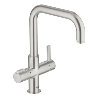 Grohe Red - Páková dřezová baterie Duo, supersteel 30097DC0