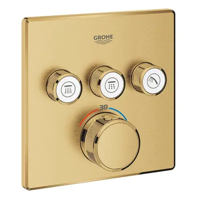 Grohe Grohtherm SmartControl - Termostatická baterie pod omítku, 3 ventily, kartáčovaný Cool Sun