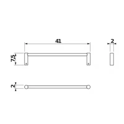 Jika Basic - Držák ručníků, délka 410 mm, chrom H3813A10040001