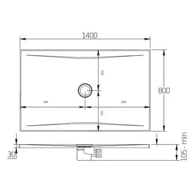 Jika Pure - Sprchová vanička 1400x800 mm, bílá H2164240000001