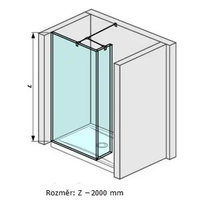 Jika Pure - Sprchová stěna dvoudílná 700x200 mm, Jika Perla Glass, čiré sklo H2684210026681