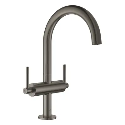 Grohe Atrio - Umyvadlová baterie s výpustí a otočným výtokem, kartáčovaný Hard Graphite 21022AL3