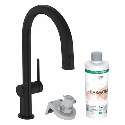 Hansgrohe Aqittura M91 - Dřezová baterie s výsuvnou koncovkou a filtrací, matná černá 76801670