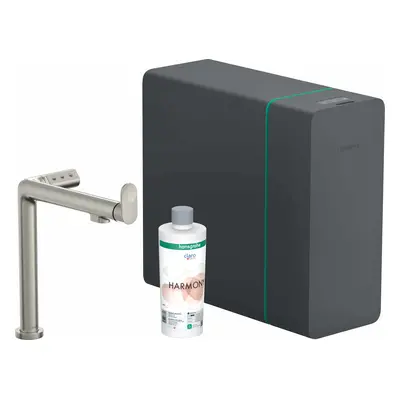 Hansgrohe Aqittura M91 - Dřezová baterie, SodaSystem, sBox, vzhled nerezu 76837800