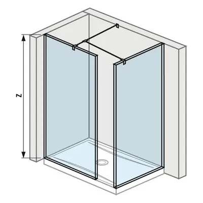 Jika Pure - Walk In do rohu, 2 stěny 784x2000 mm a 884x2000 mm, s úpravou Jika Perla Glass H2684