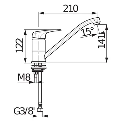 Jika Deep - Dřezová baterie, chrom H3511U10042301