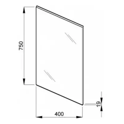 Jika Lyra - Zrcadlo na desce, 400x750 mm, bílá H4531810383041