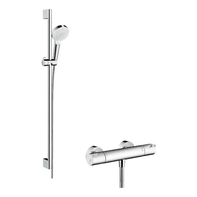 Hansgrohe Crometta - Sprchový set Vario s termostatem Ecostat 1001 CL, 2 proudy, bílá/chrom 2781