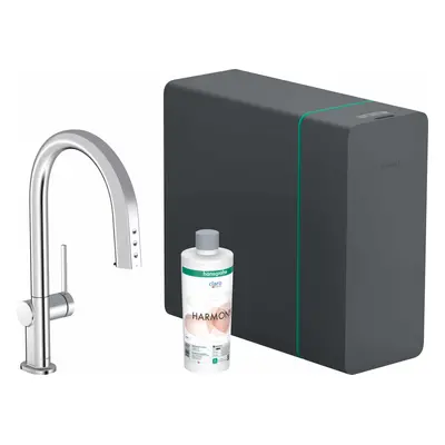 Hansgrohe Aqittura M91 - Dřezová baterie s výsuvnou koncovkou, SodaSystem, sBox, chrom 76836000