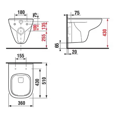 Jika Deep - Závěsné WC, Rimless, Dual Flush, bílá H8206140000001