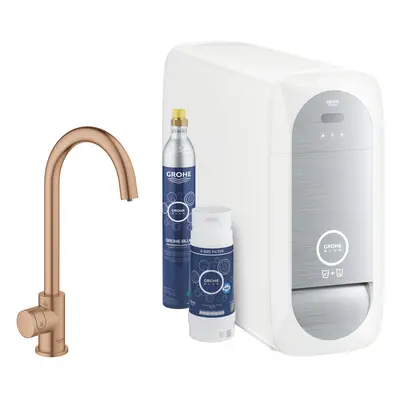 Grohe Blue Home - Dřezový ventil Mono Connected, s chladícím zařízením a filtrací, kartáčovaný W