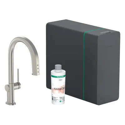 Hansgrohe Aqittura M91 - Dřezová baterie s výsuvnou koncovkou, SodaSystem, sBox, vzhled nerezu 7