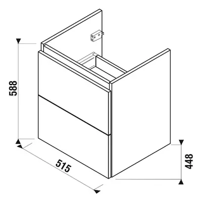 Jika Mio-N - Umyvadlová skříňka 515x588x448 mm, jasan H40J7134013421