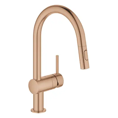 Grohe Minta - Dřezová baterie s výsuvnou sprškou, kartáčovaný Warm Sunset 32321DL2