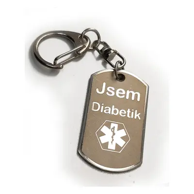 Přívěsek "Jsem Diabetik" na bundu, klíče