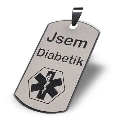 Přívěsek "Jsem Diabetik" velký + řetízek