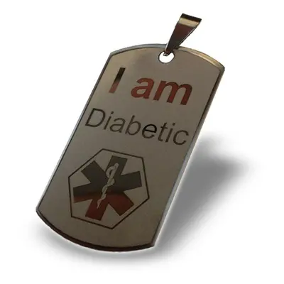 Přívěsek "I am Diabetic" velký + řetízek