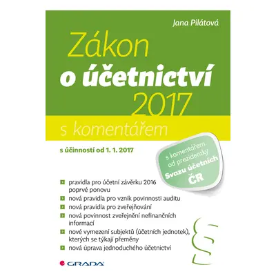 E-kniha: Zákon o účetnictví 2017 od Pilátová Jana