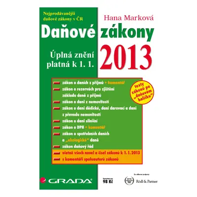 E-kniha: Daňové zákony 2013 od Marková Hana